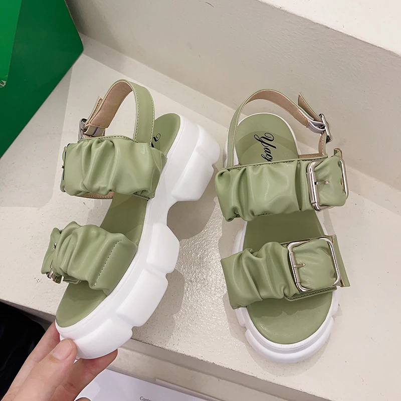 

Summer Casual Buckle Open-toe Sandals, Women's Comfortable and Soft Beach Platform Sandals, Women's Platform Sports Sandals