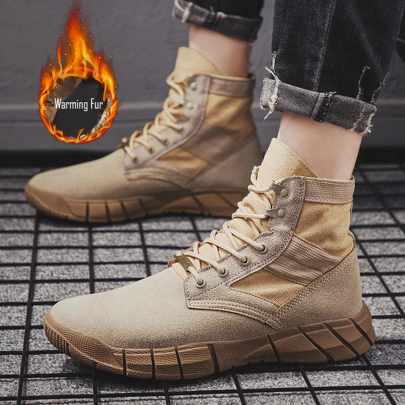 VastWave/зимние мужские ботинки из искусственной замши в стиле милитари