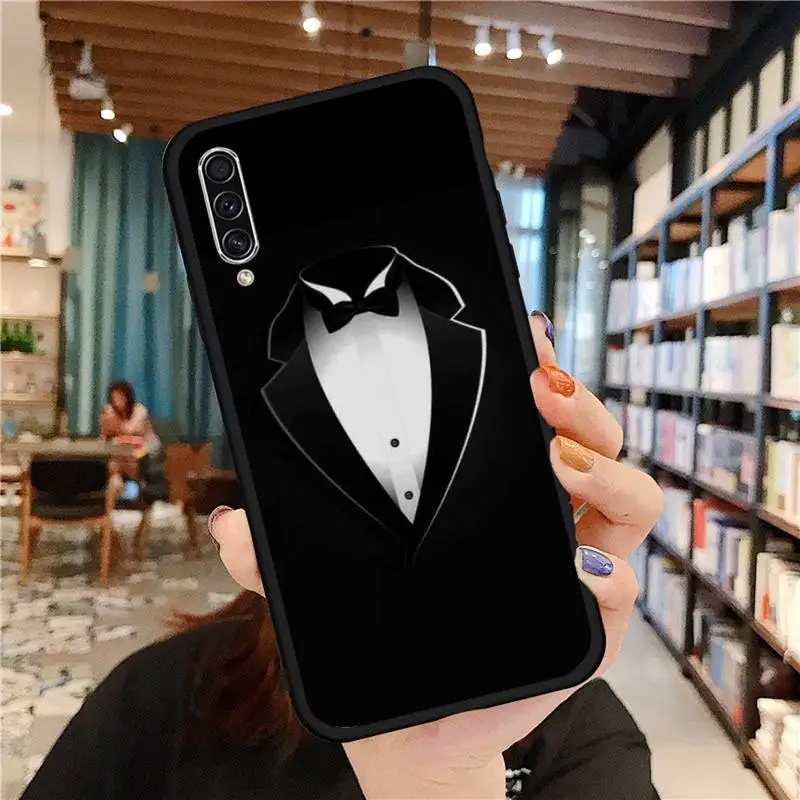 

Suit tie black pattern Phone Case For Samsung galaxy A S note 10 7 8 9 20 30 31 40 50 51 70 71 21 s ultra plus
