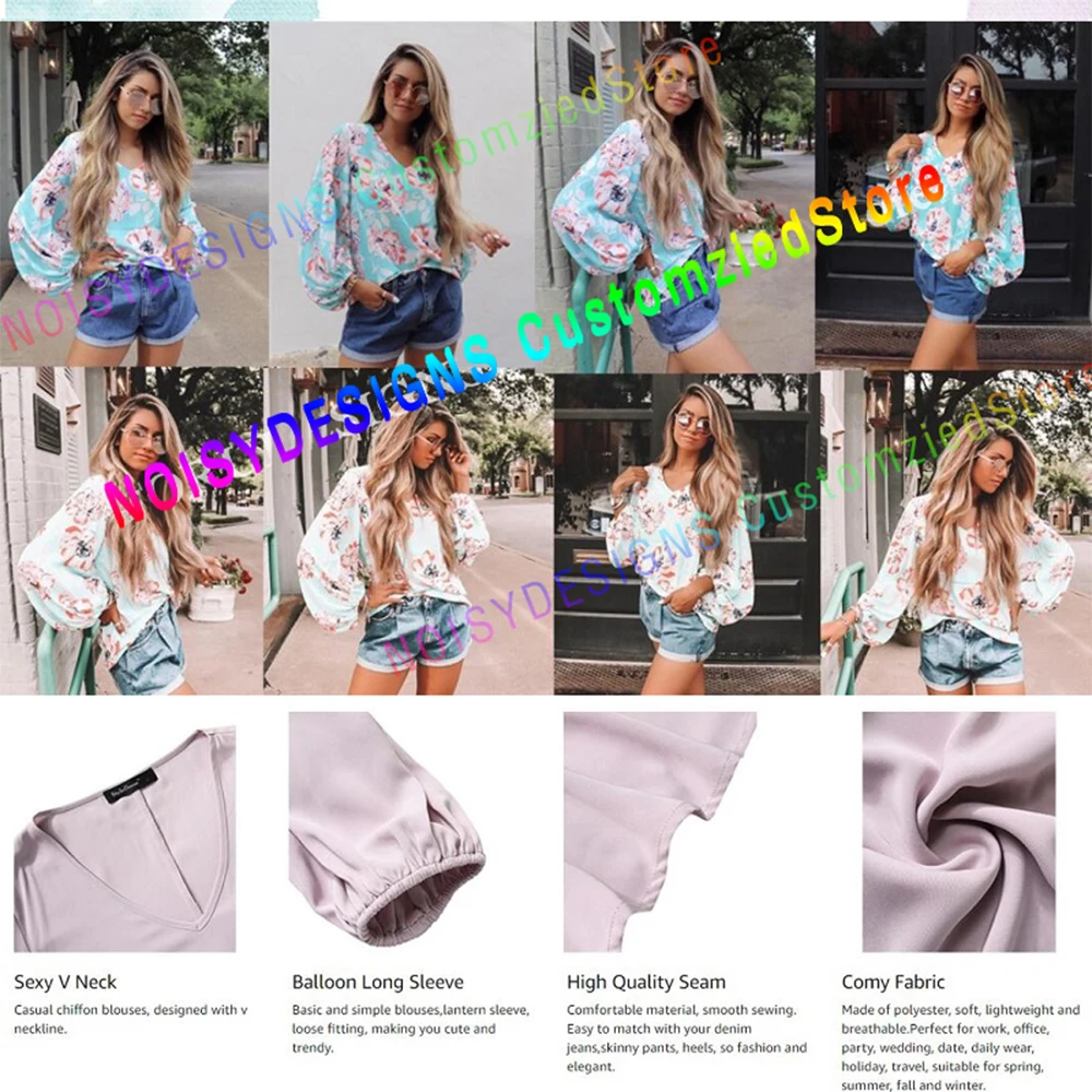 

Vintage Ladies Summer Floral Print Shirts Women V Neck Chiffon Shirt Blouse Tops Casual Loose Plus Size Blouse Dropshipping