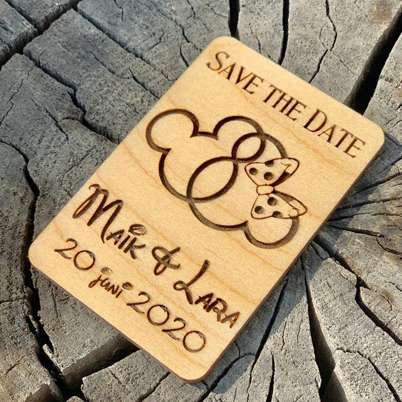 Деревенский Свадебный деревянный магнит для сохранения даты на заказ сохраните