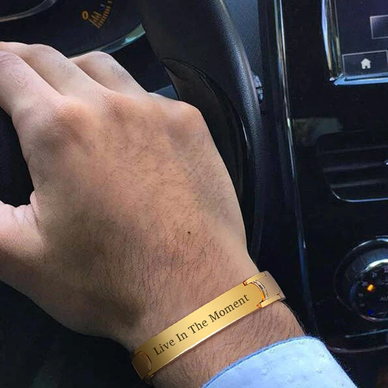 Оригинальный гравировальный браслет из нержавеющей стали 12 мм разные цвета