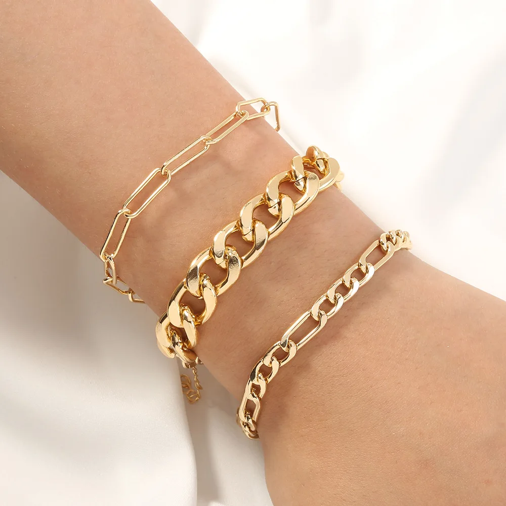 

Simple Multi Layer Chain Bracelet Gold Plated Women NK Chain Bracelet SBR210041