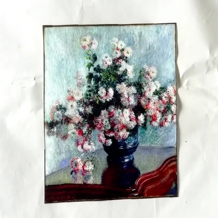 Картина маслом Клод Моне шитье одежды/сумок/кошелька ткань сделай сам крашеная