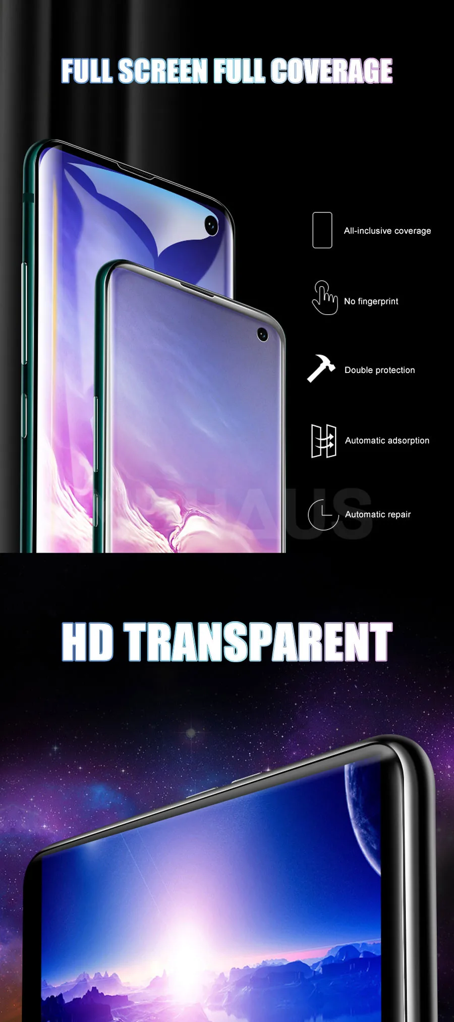 30D Protective Film on the For Samsung Galaxy S10 S9 S8 Plus S10e 5G Note 10 Pro 9 8 10+ Soft Full Cover Screen Protector Film