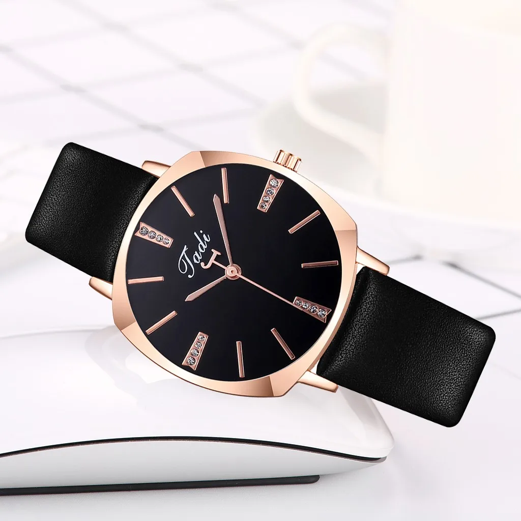 Reloj Mujer Часы женские TADI Гладкий минималистский Календарь кожаный сетчатый ремень