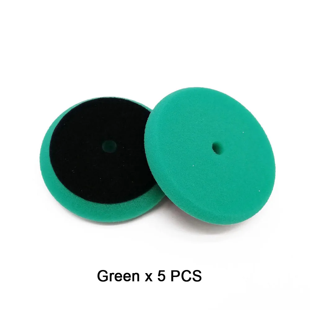Green x 5PCS 3-дюймовый Полировочный коврик для полировальная машинка для автомобилей с эксцентриковым, RO/DA/Воздушный полировщик Губка из полиэстера для ногтей полировальные накладки - Цвет: Green x 5PCS