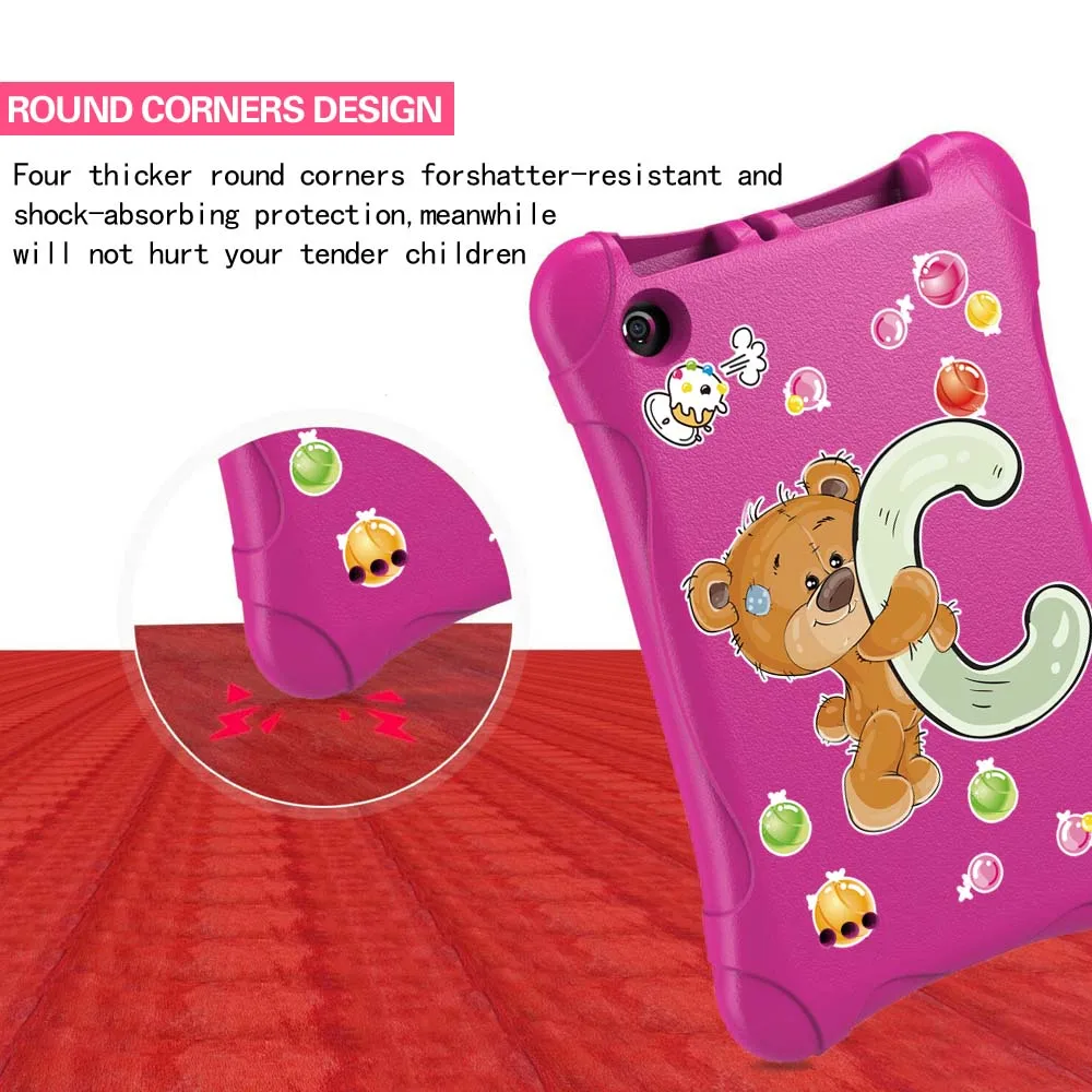 

Tablet Kids Case for Amazon Fire 5th 2015/Fire 7th 2017/Fire 9th 2019 Tablet 26 Letter Series EVA Material Cover Case+ Stylus