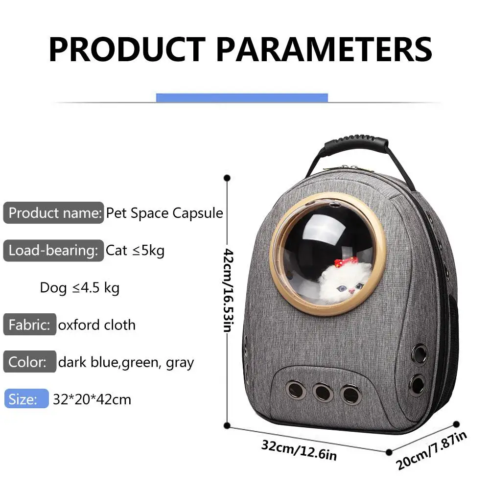 

Pet Carrier Backpack Breathable Cats Puppies Space Bag For Travel Hiking Walking Outdoor Use Breathable Pet Bag
