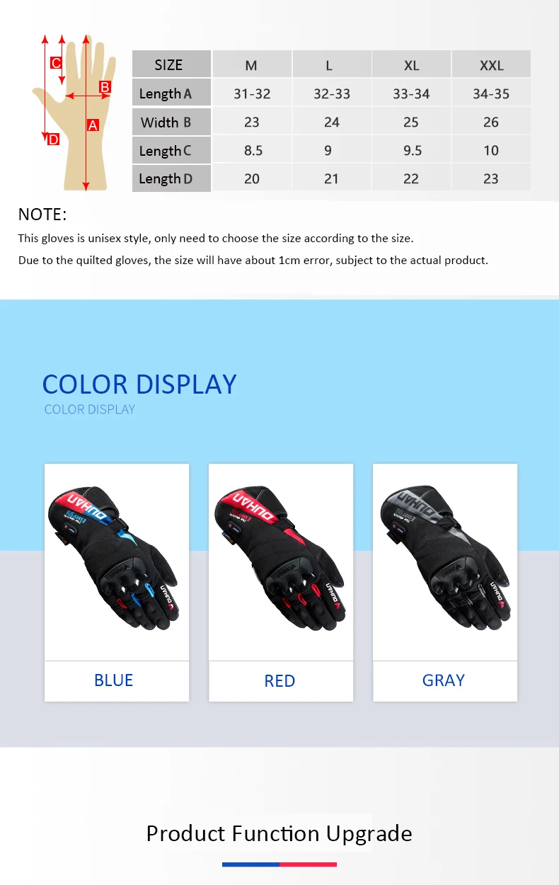 best motorcycle goggles over glasses DUHAN New Winter Motorcycle Gloves Waterproof Heating Guantes Moto Touch Screen Battery Powered Motorcycle Racing Riding Gloves transition motorcycle sunglasses