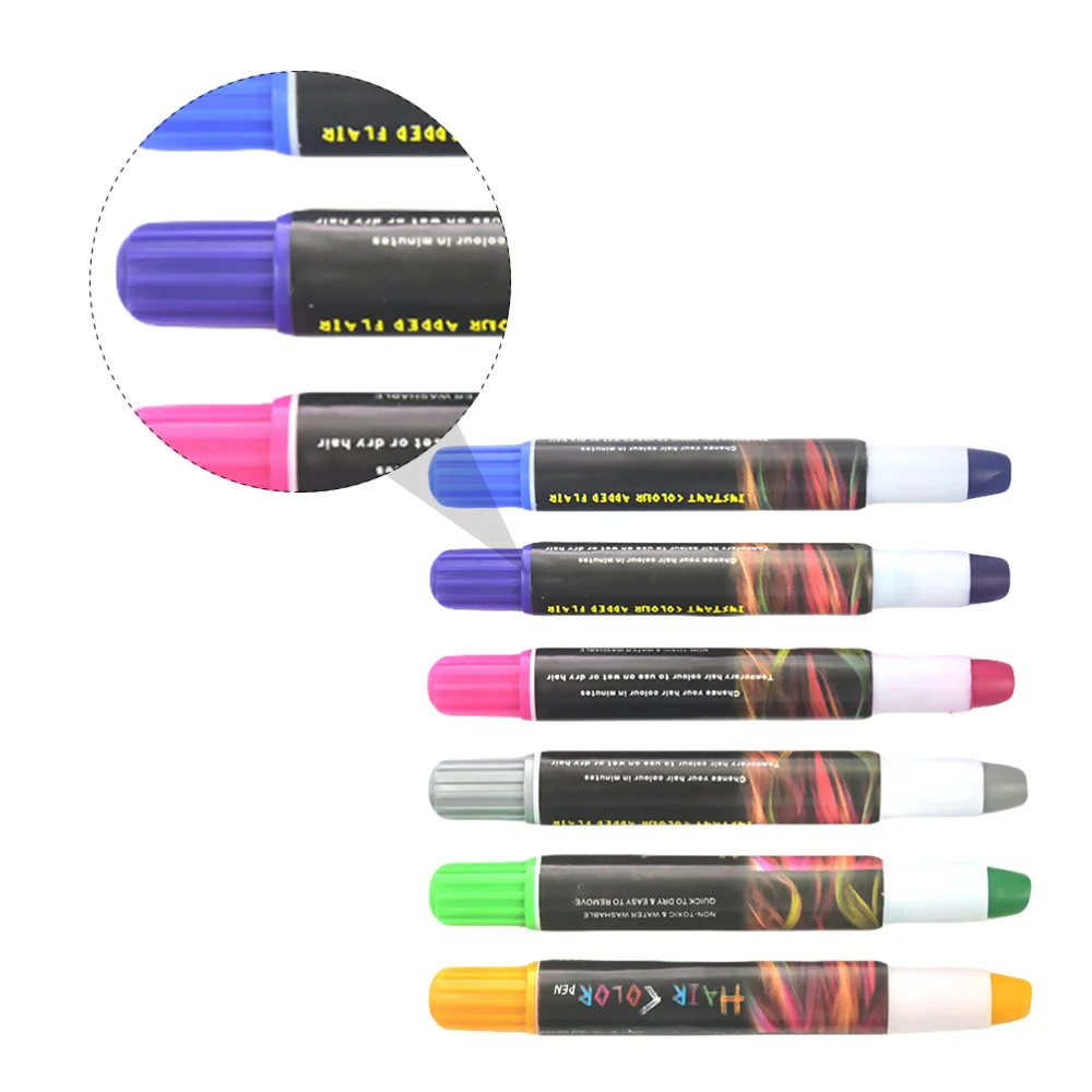 

6PCS 6 Colors Hair Chalks Washable Girls Hair Dye Instantly Crayon Set for Girls