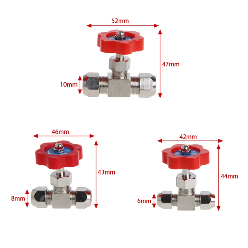 

Durable Tube Nickel-Plated Brass Plug Needle Valve OD 6mm/8mm/10mm