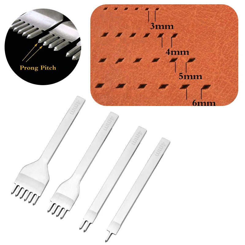 

3 4 5 6mm Spacing Punch Tool For Leather Hole Punches Tool Lace Sewing DIY Leather Crafts Tools Spacing Punch Tool
