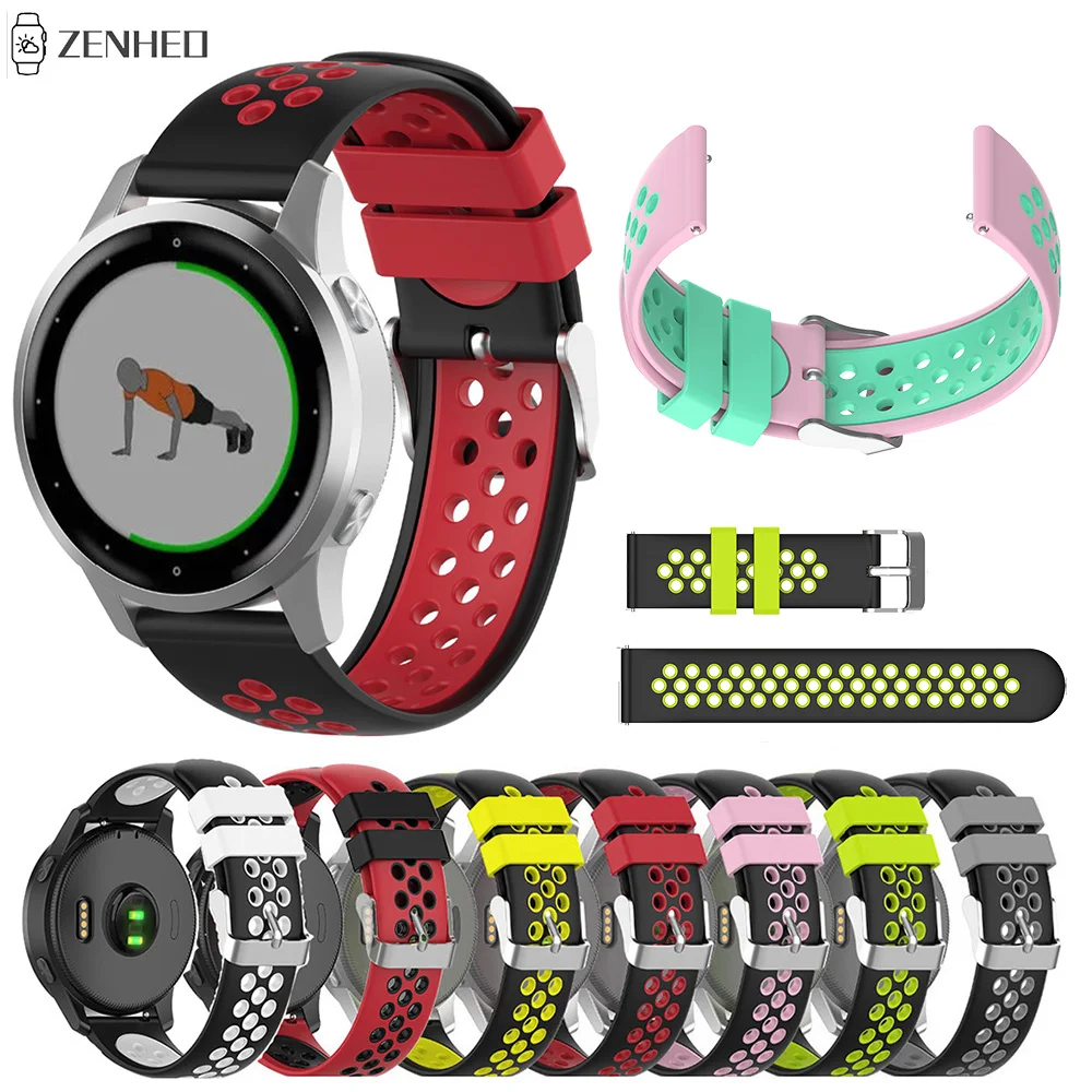 22 мм 18 спортивный силиконовый ремешок на запястье для Garmin Vivoactive 4 Смарт часы 4S