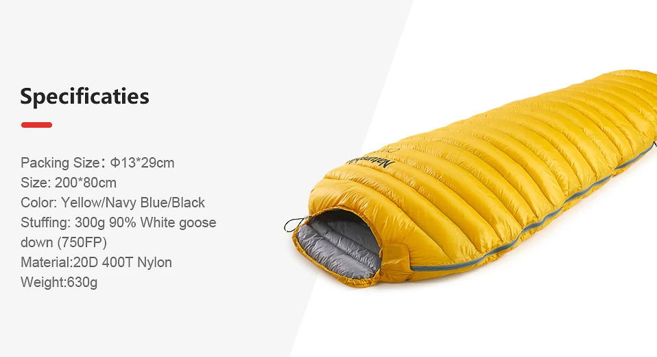 Naturehike сверхлегкий Зимний Открытый CW300 белый гусиный пух мумия кемпинг спальный мешок согреться ленивый мешок для пешего туризма путешествия