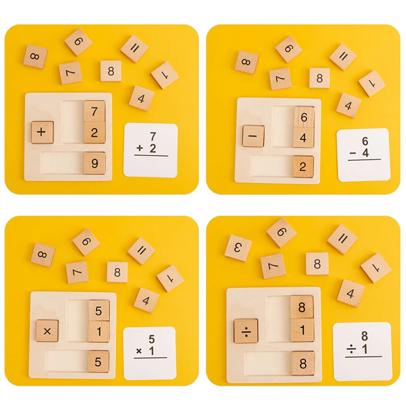 

Kids Wooden Math Toy Montessori Materials Educational Toys For Children Primary Operation Teaching Aids Count Board Learning Toy