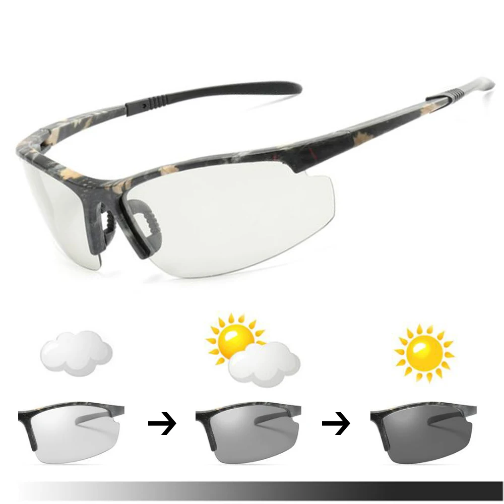 Новый поляризованный фотохромный Мужской солнцезащитные очки модные хамелеон