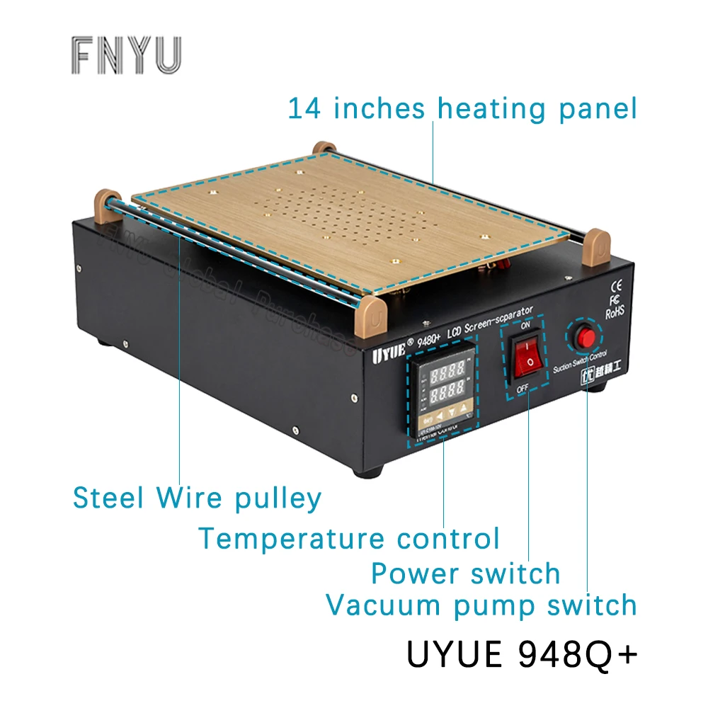 Мобильный телефон Сепаратор ЖК экрана Uyue 948Q + Встроенный вакуумный насос макс. 11