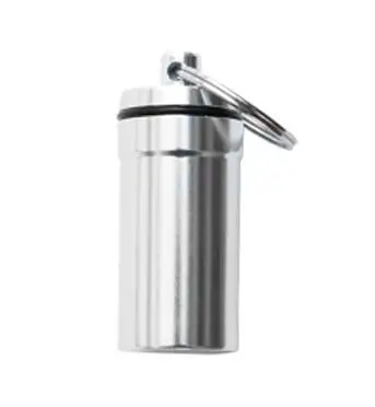 Silver 1 шт. портативная Водонепроницаемая алюминиевая таблетница для хранения бутылок EDC Открытый водонепроницаемый чехол для таблеток - Цвет: Silver