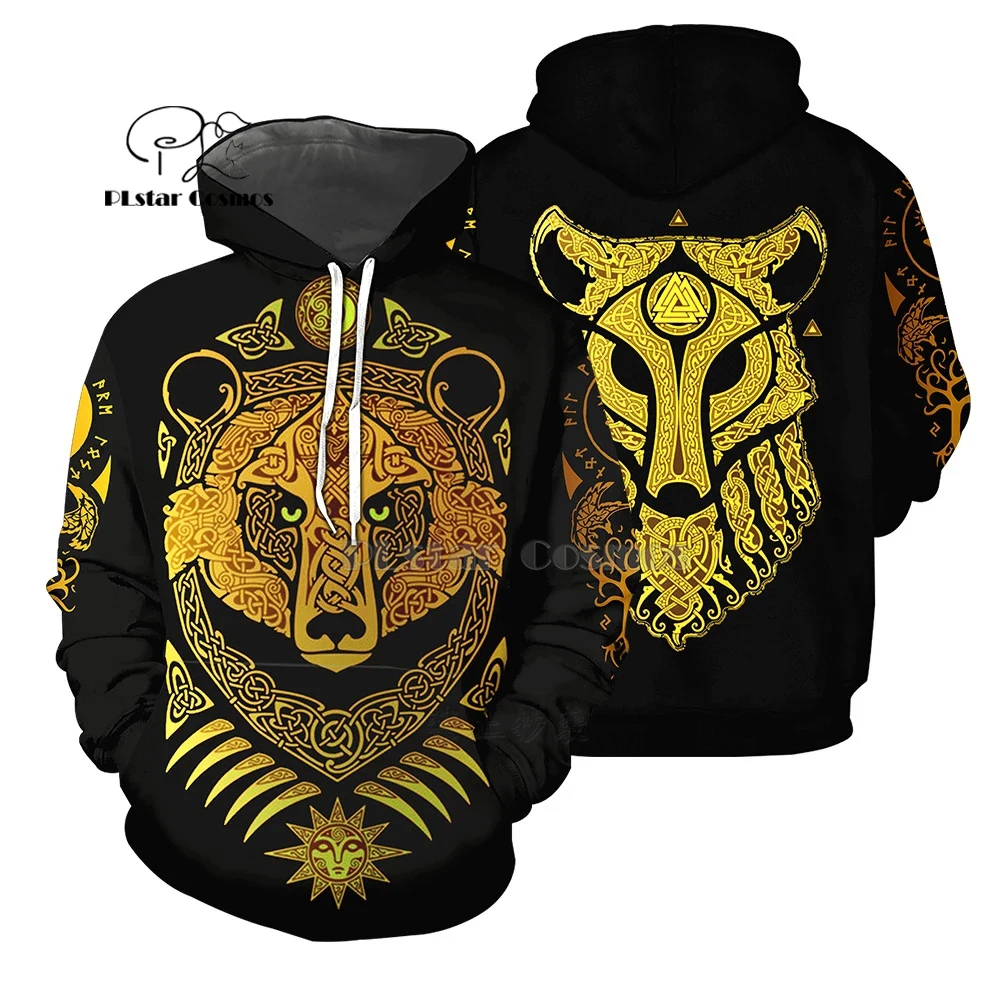 Футболки PLstar Cosmos с 3D принтом татуировок викингов футболки толстовка свитшот на