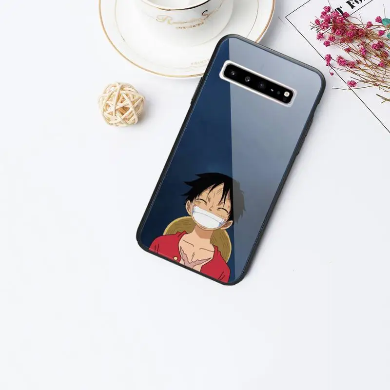 

One Piece Luffy Phone Case Glass For Samsung S10 S20 S9 Plus S6 7 Edge Note9 10 Luxury Brand