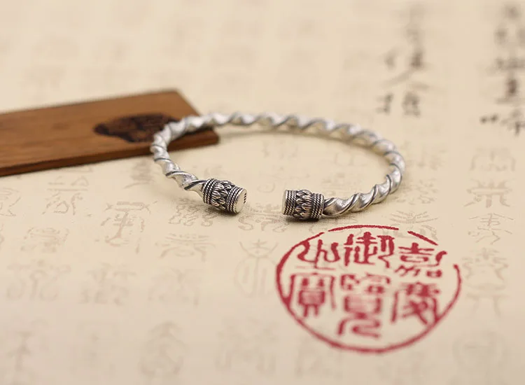 Браслет мужской и женский из серебра 100% пробы в стиле ретро | Украшения