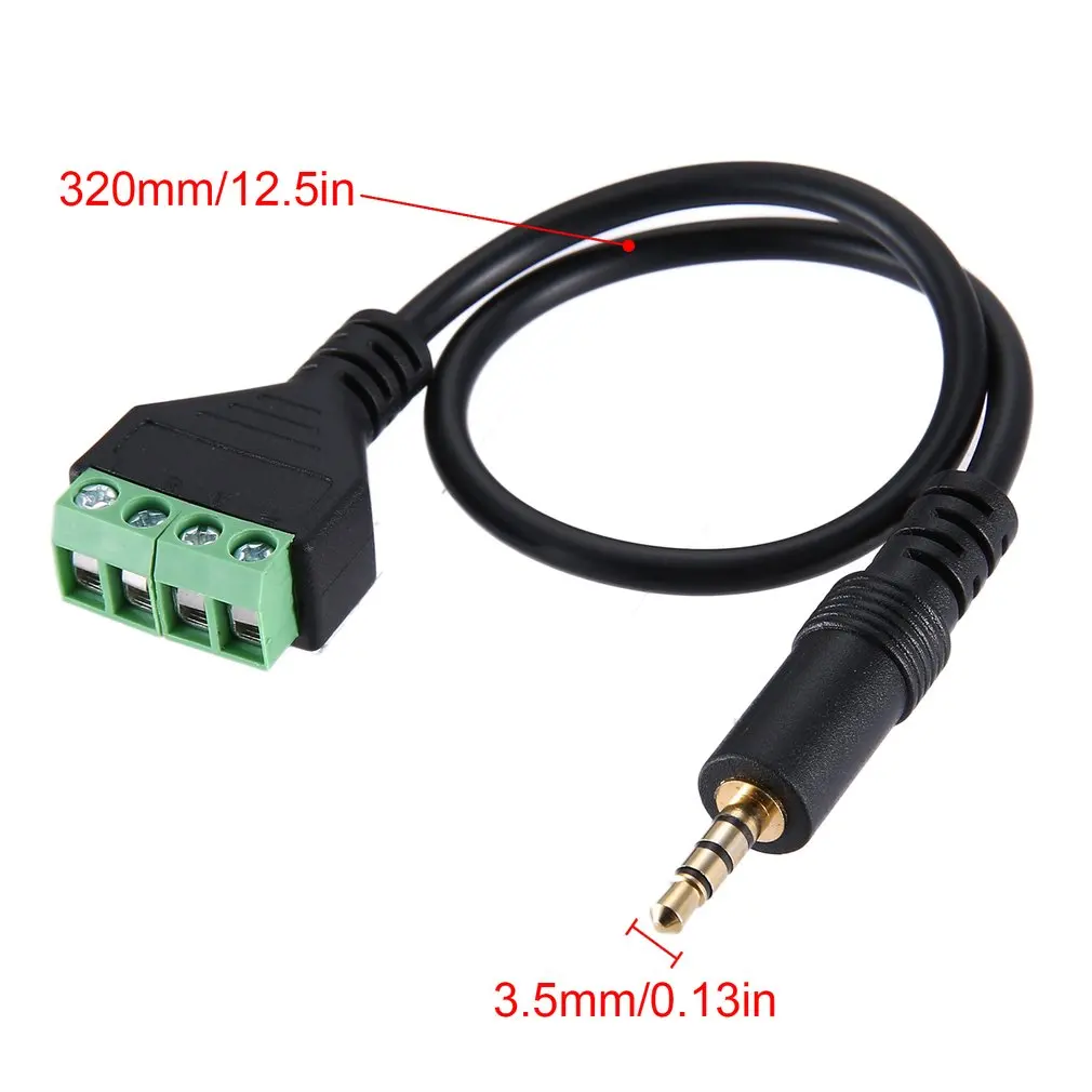 

4-Pole 3.5mm Headphone Plug Male to AV 4 Pin Screw Solderless Shield Screw Terminal Cable Plug Adapter Extension Cable