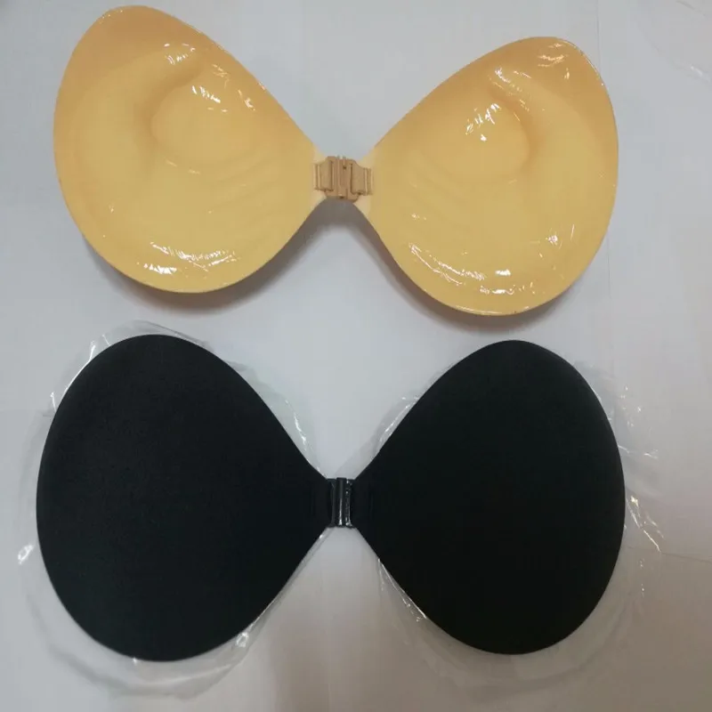 2018 New Style Hot Sale Women Invisible Bra Super Sticky  Type Perforated Chest Paste Front Buckle Strapless ABCD