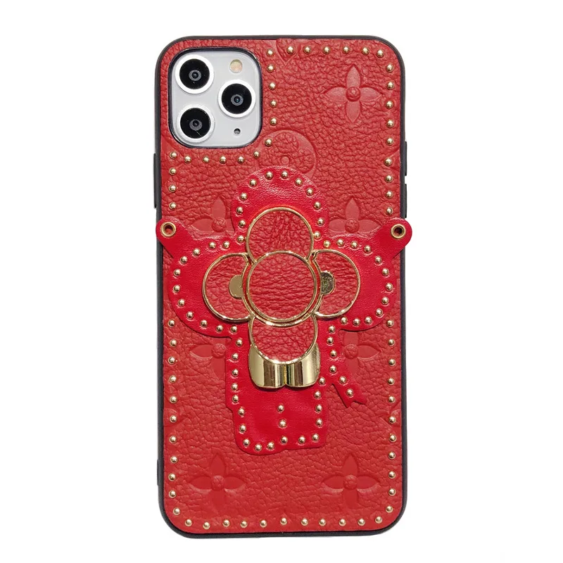 

Leather diagonal bracket mobile phone case for iPhone11 12Pro Max mini X XR XS XSMax 8 7PluS anti-drop protective rear holster