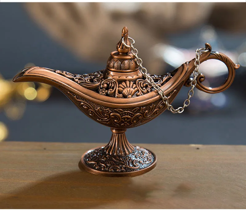Ближний Восток Aladin лампа фигурка волшебная лампа чайник арабское украшение дома аксессуары позолоченная эмаль Металлическая лампа орнамент