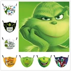 Зеленая Рождественская маска для косплея, маска для лица для взрослых и детей, Моющиеся Многоразовые пылезащитные маски, уличная маска для женщин и мужчин