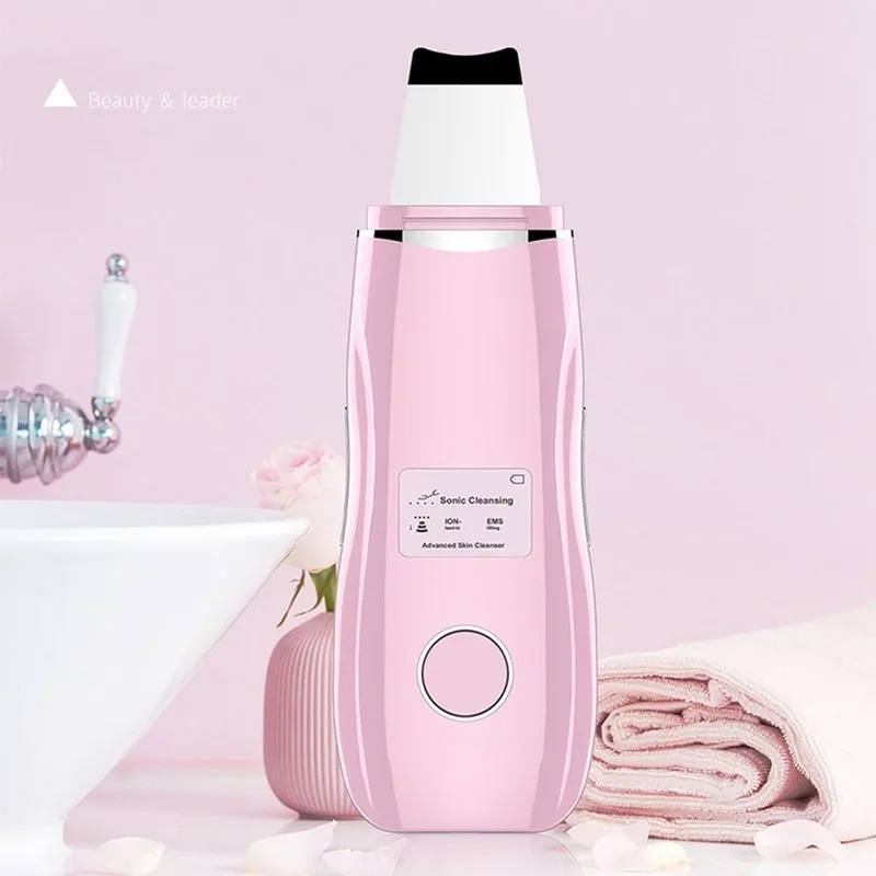 

Ultrasonic Skin Scrubber Deep Cleansing Instrument To Blackhead Peeling Shovel Face Vibrating Cleansing Beauty Instrument Tools