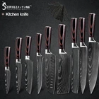Набор ножей из нержавеющей стали Sowoll с узором, лезвие из дамасской вены, шеф-повар, нож для нарезки хлеба, сантоку, нарезка, рыбалка, универсальный нож для чистки Овощей