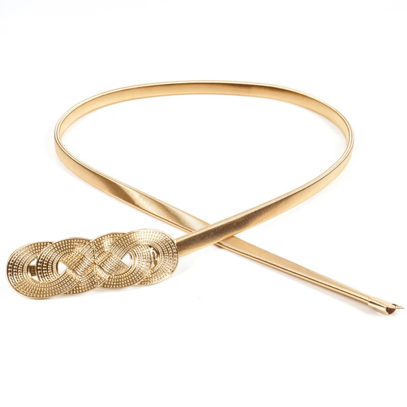 Новое дизайнерское женское платье с металлическим цветком и эластичным поясом