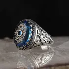 Роскошное модное большое кольцо с синим камнем, очаровательные ювелирные изделия, женские обручальные кольца с фианитом, обручальное кольцо обещания, Женские аксессуары, подарки