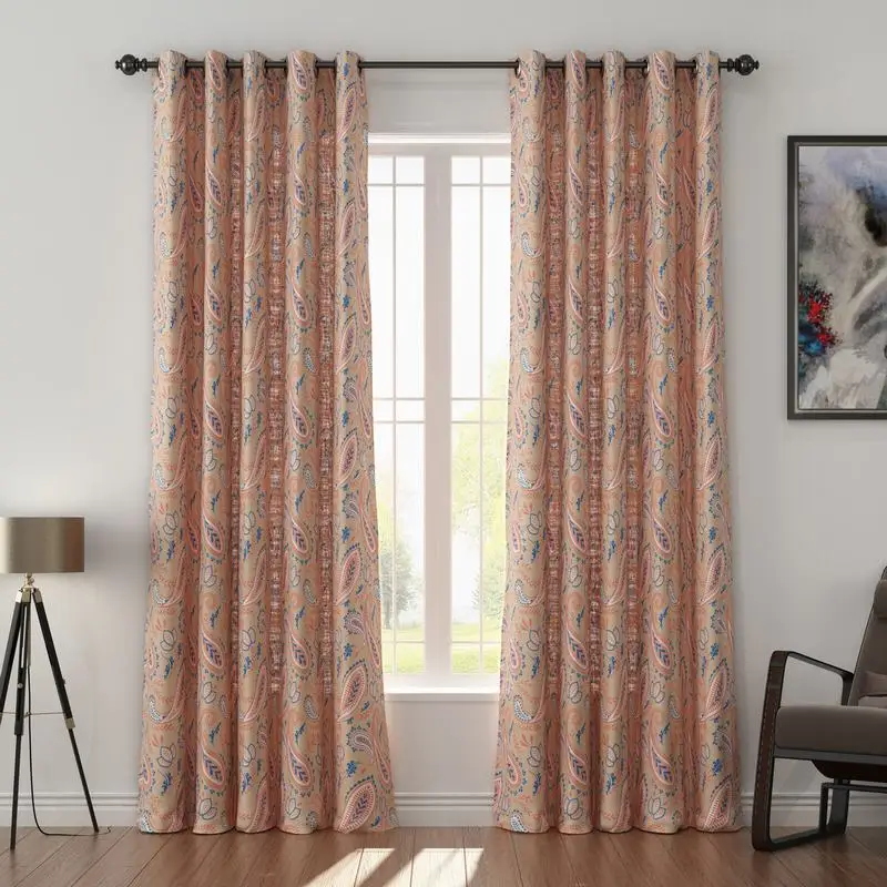 Плотно прилегающие никелевые Люверсы с рисунком затемняющие драпировки для штор