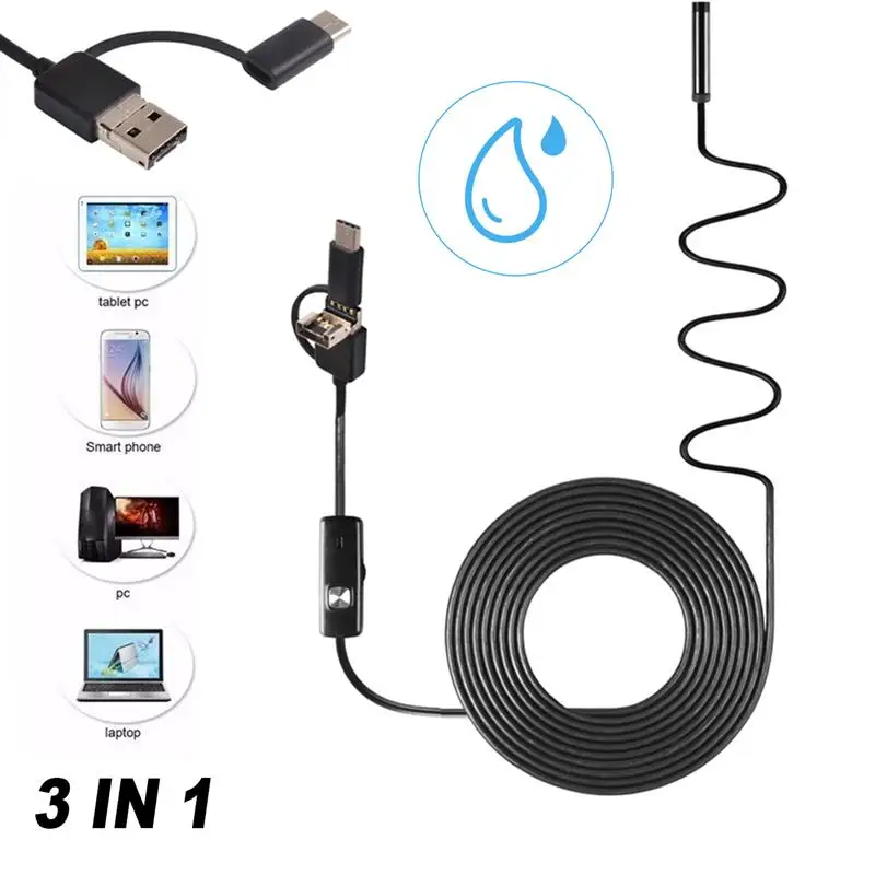 5 мм Endoscoop Камера USB эндоскоп HD инспекционная мини 6 Регулируемых светодиодов
