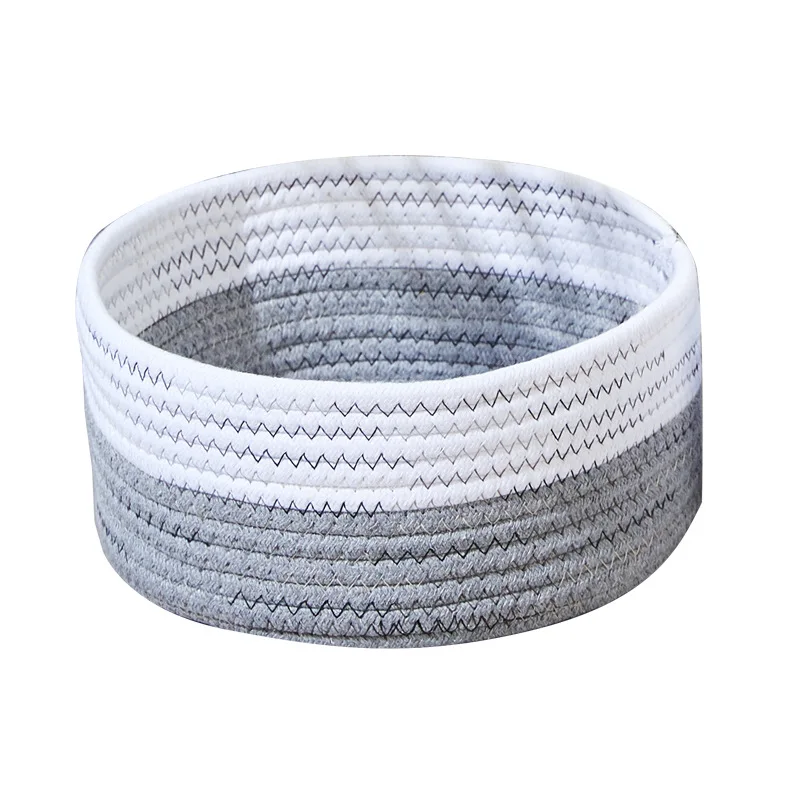 

Woven Basket Thick Cotton Rope Storage Box Storage Basket Storage Basket Dirty Clothes Hamper Desktop Snack Sundries Basket