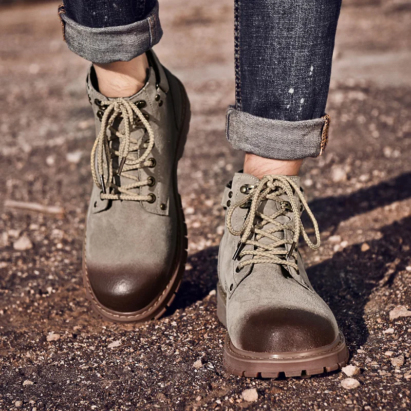 

Winter Men boots Warm plush Snow Boots Men outdoor fashion shoes lace up handmade men boots Footwear Rubber Ankle boots