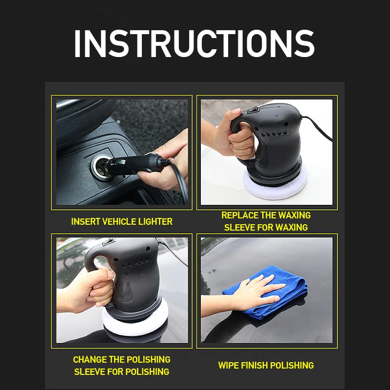 

Car Waxing Machine Black Orange Auto Polishing Machine Car Polisher Electric Waxer Tool Buffing Sanding Waxing Grinding Tools