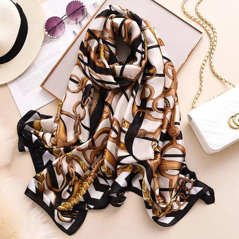 

Yulaili Fashion New Scarves Summer Women Silk Scarf Smooth Shawls Foulard Beach Soft Scarfs Cover-ups Wraps Hijab Muffler