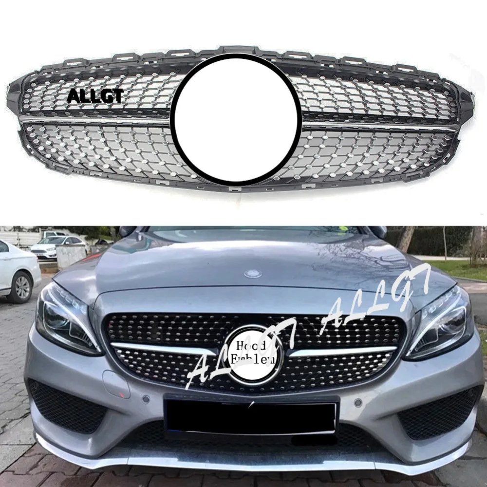 Передняя решетка бампер верхний гриль подходит для Mercedes Benz W205 C Class C250 C300 C400 2015 2016