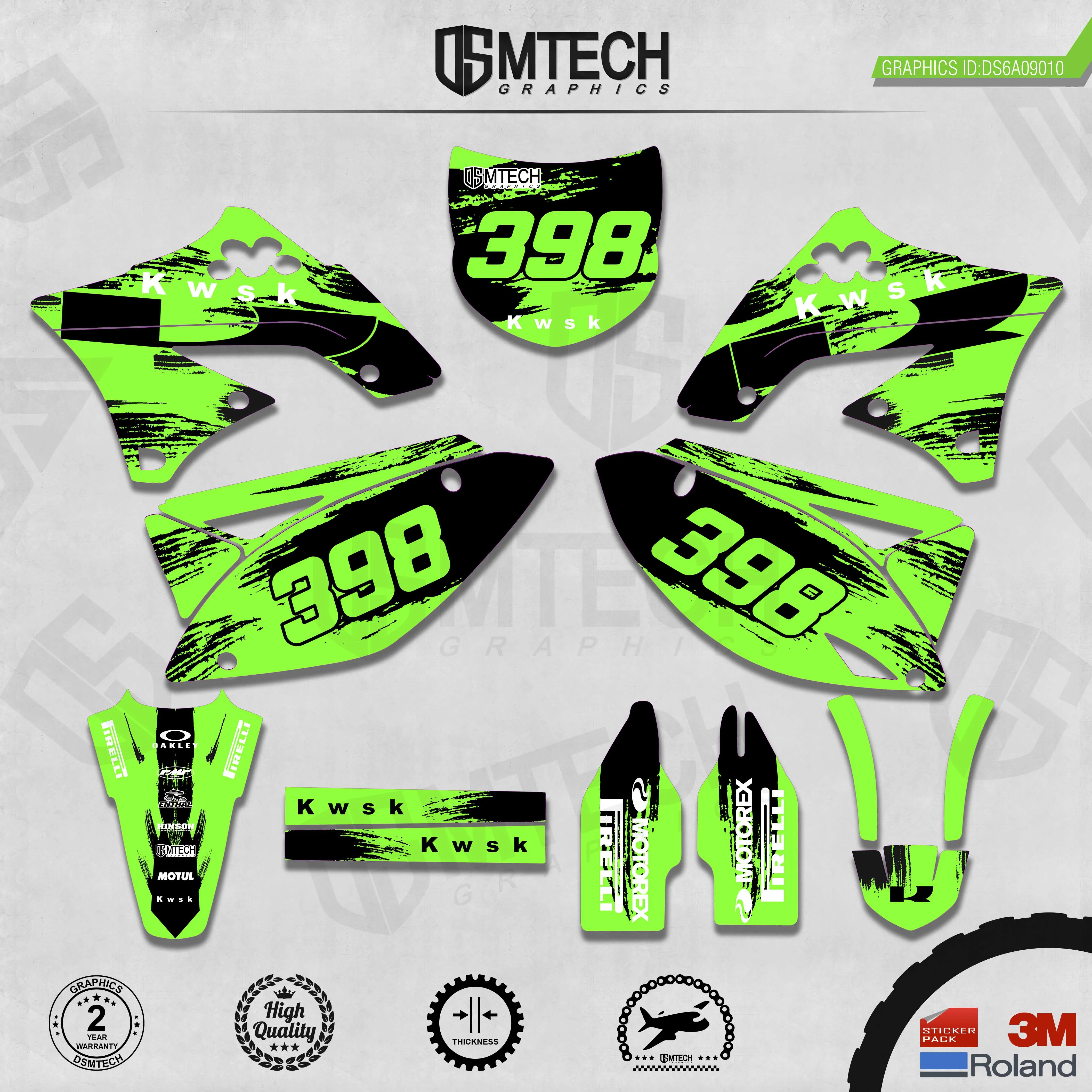 DSMTECH Customized Team Graphics Backgrounds Decals 3M Custom Stickers For KAWASAKI  2009 2010 2011 2012 KXF250 010