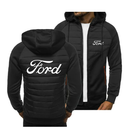 

Новинка 2021, мужские толстовки с логотипом Ford, куртка на весну и осень, Повседневная Толстовка, толстовка с длинным рукавом и молнией, мотоцик...
