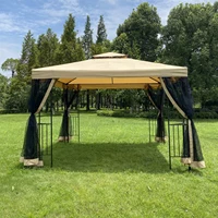 10x10Ft Outdoor Gazebo Canopy Patio Tent W/Ventilated Double Roof&amp;Detachable Mosquito Net for Lawn Garden Backyard&amp;Deck[US-W]