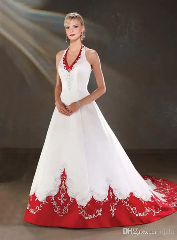 same as picture Модное Романтическое Платье с вышивкой на заказ; цвет белый, красный; ; Vestido De Noiva; свадебное платье; платья для матери невесты - Цвет: same as picture