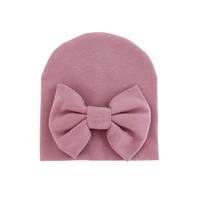 cute newborn caps solid color baby girl hat with bow cotton warm infant beanie baby stuff accessories bowknot cap toddler hat