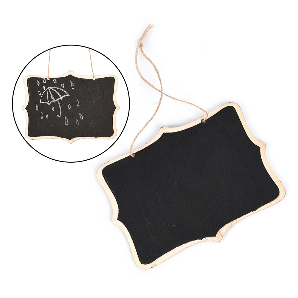 

12*16*0.25cm Wooden Wall-mount Black Board With Rope/Wood Blackboard Memo/Message Board