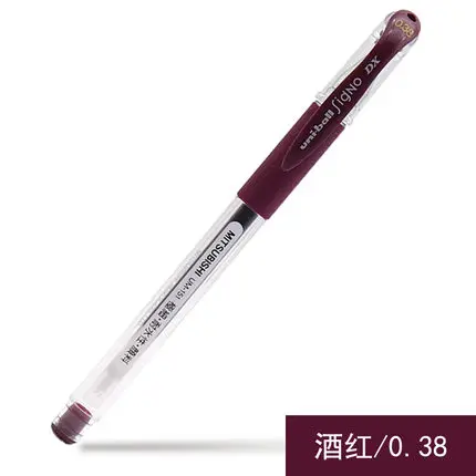 Wine red 12 шт./партия шариковая ручка на водной основе UNI UM-151 0,38 мм цветная гелевая ручка двойная шариковая ручка головка для письма гладкая многоцветная - Цвет: Wine red