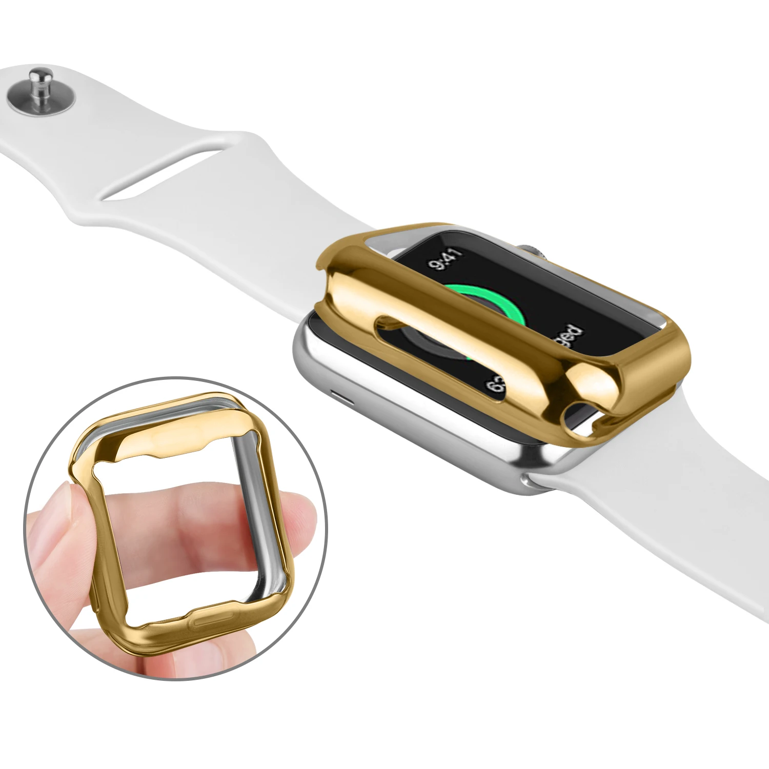 Защитный чехол для Apple Watch 42 мм 38 40 44 ТПУ полноразмерный бампер + пленка экрана iWatch